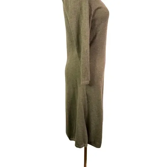 CYNTHIA ROWLEY Women's Cocoa Heather Cashmere Blend Sweater Dress - Picture 3 of 5